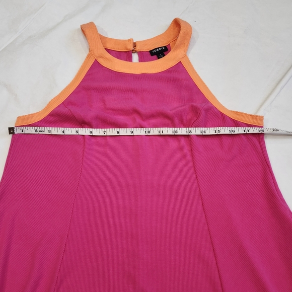 Torrid Size 1X Stylish Pink and Orange Sleeveless Dress - Picture 4 of 9